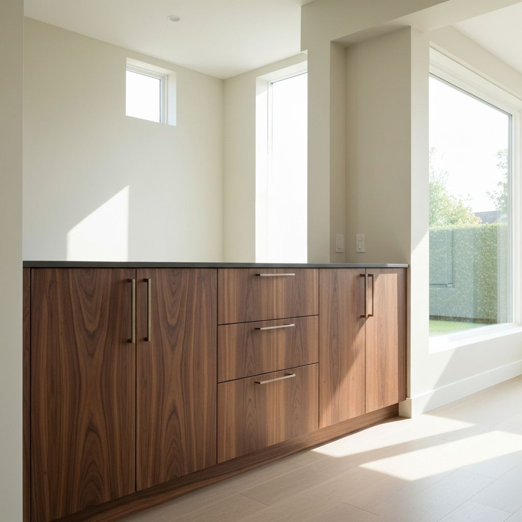 Custom wooden cabinet installation