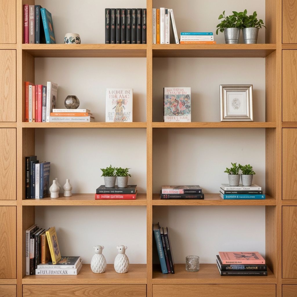 Custom wooden shelving unit
